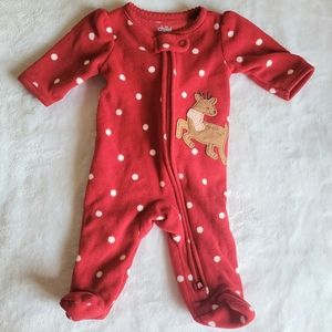 Carter's Child of Mine Preemie Baby First Christmas Fleece Footed Sleeper